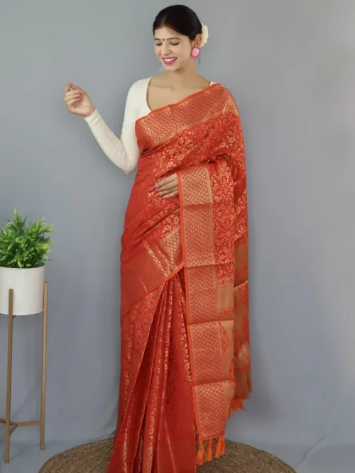 Red kanjivaram Saree