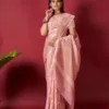 Pink Linen saree