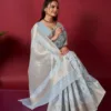 Sky Blue Banarasi saree