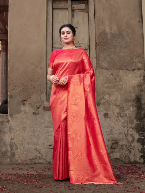 Red Banarasi Silk Saree