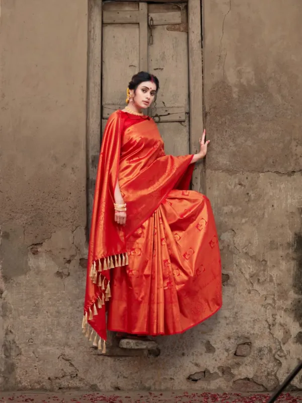 Orange Silk Saree