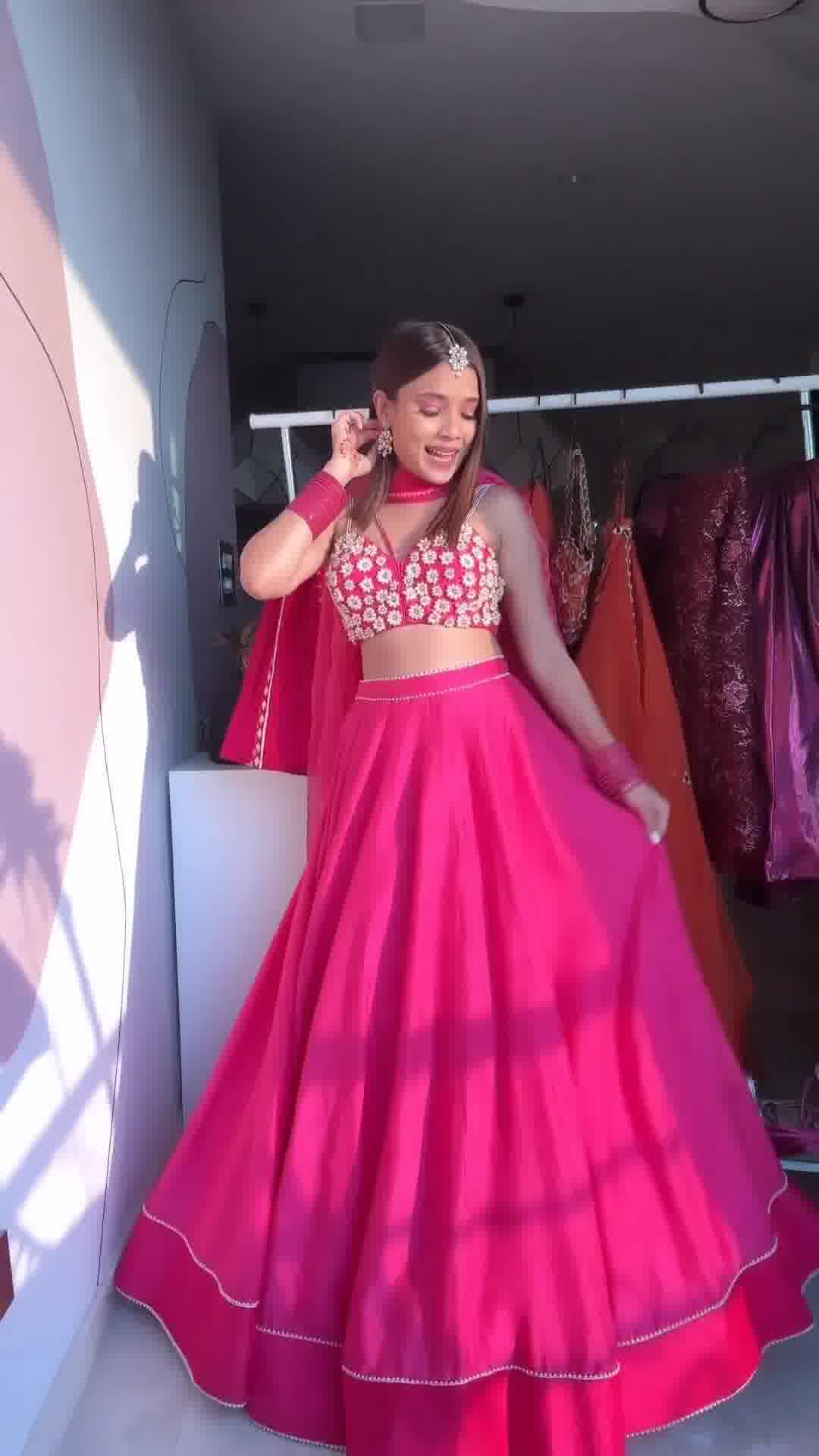 Pink n black net lehenga | Indian designer outfits, Indian wedding dress,  Fashion