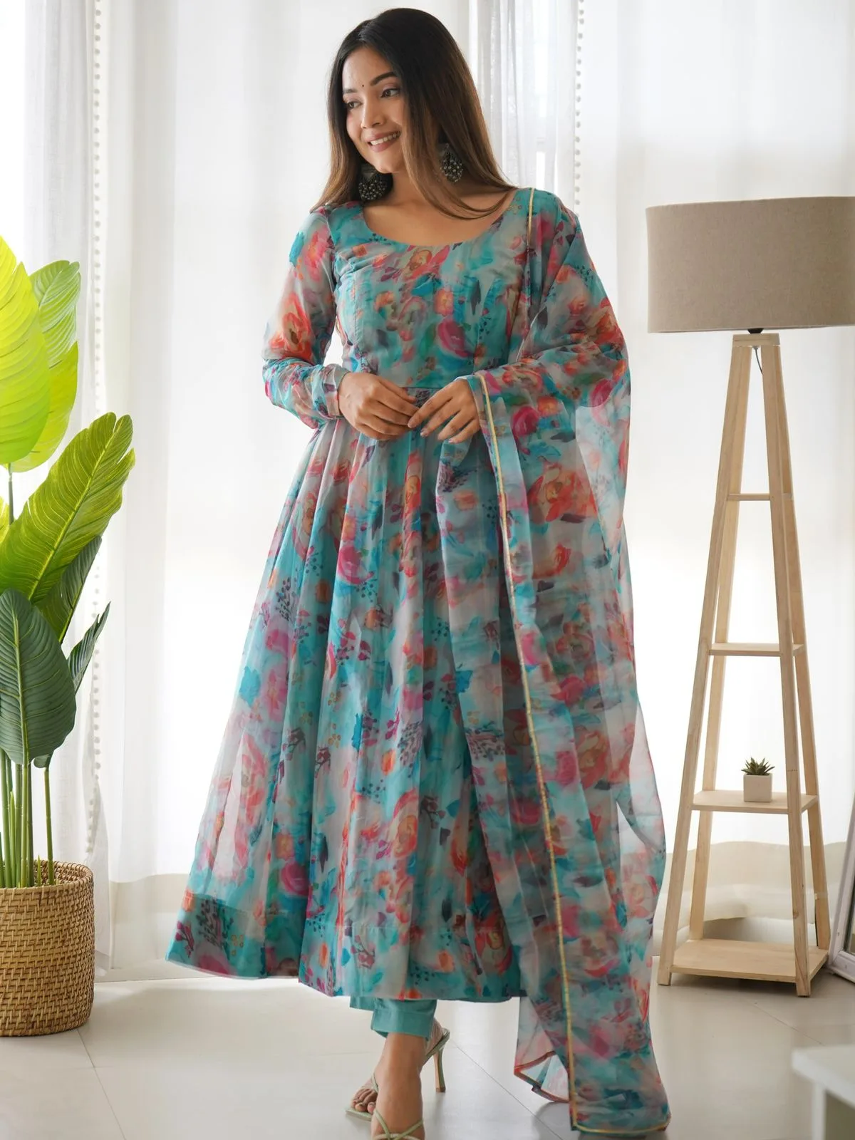 Buy Engrossing Royal Blue Silk Anarkali Banglori Silk Gown Dress Online -  DMV15149 Andaaz Fashion
