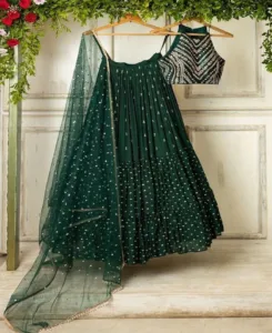 Green Embroidery Lehenga Choli