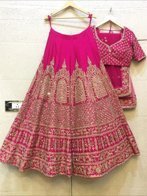 Pink heavy embroidery Lehenga choli