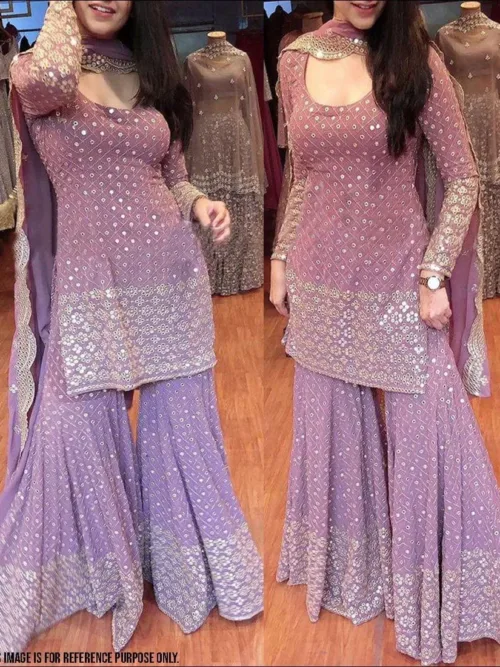 Purple sharara set