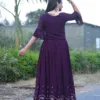 Purple Embroidery Gown for women