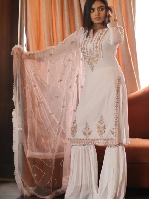 White sharara for wedding