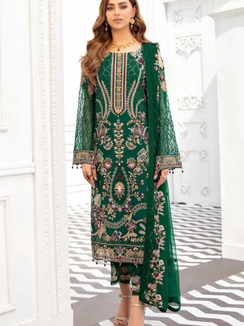 Green Embroidered Salwar Suit