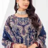Navy Blue Embroidered Salwar Suit for wedding