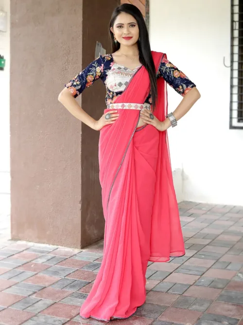 Pink Party Wear Saree for women