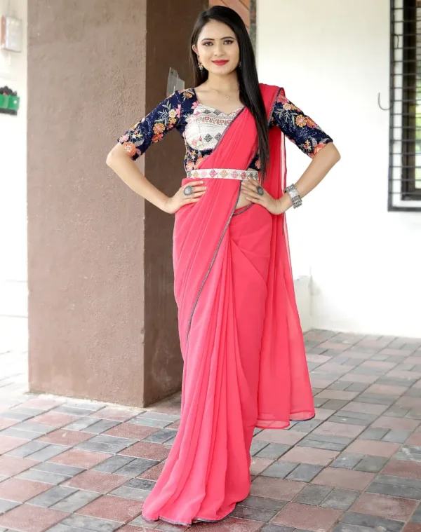 Pink Party Wear Saree for women