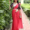 Pink Saree with belt