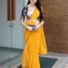 Yellow Bollywood Saree with Belt
