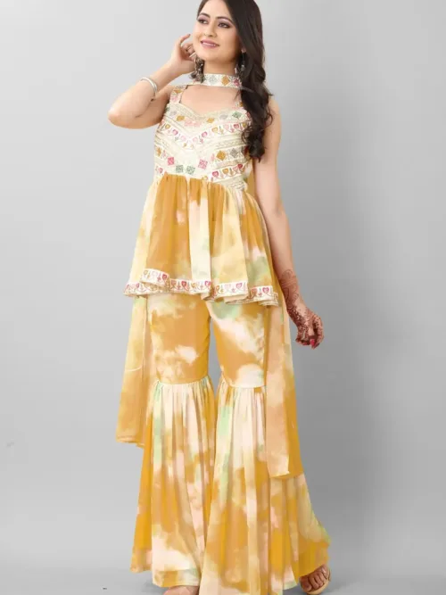 Yellow Sharara Set for Women