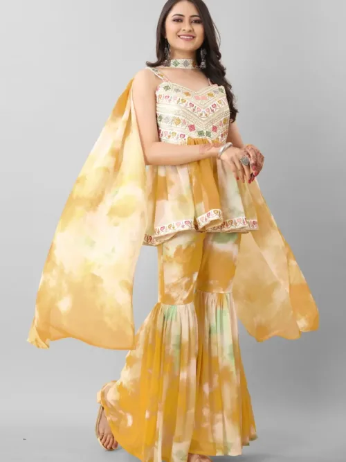 Yellow Sharara Set for wedding