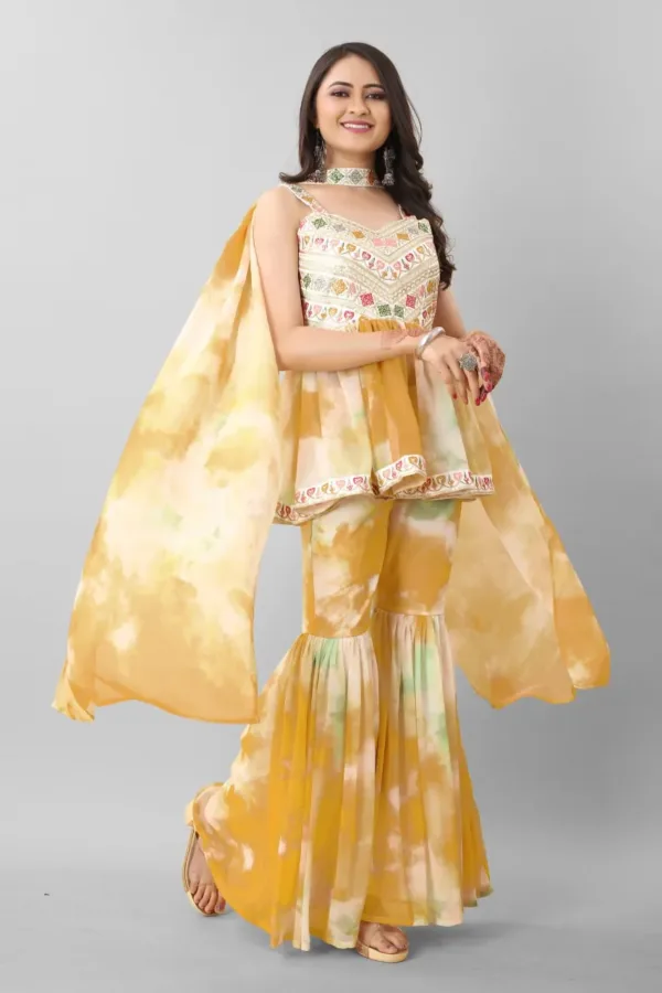 Yellow Sharara Set for wedding