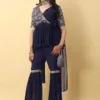 Blue Pleated Sharara Set for women