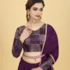 Lehenga Choli with Belt in Purple color