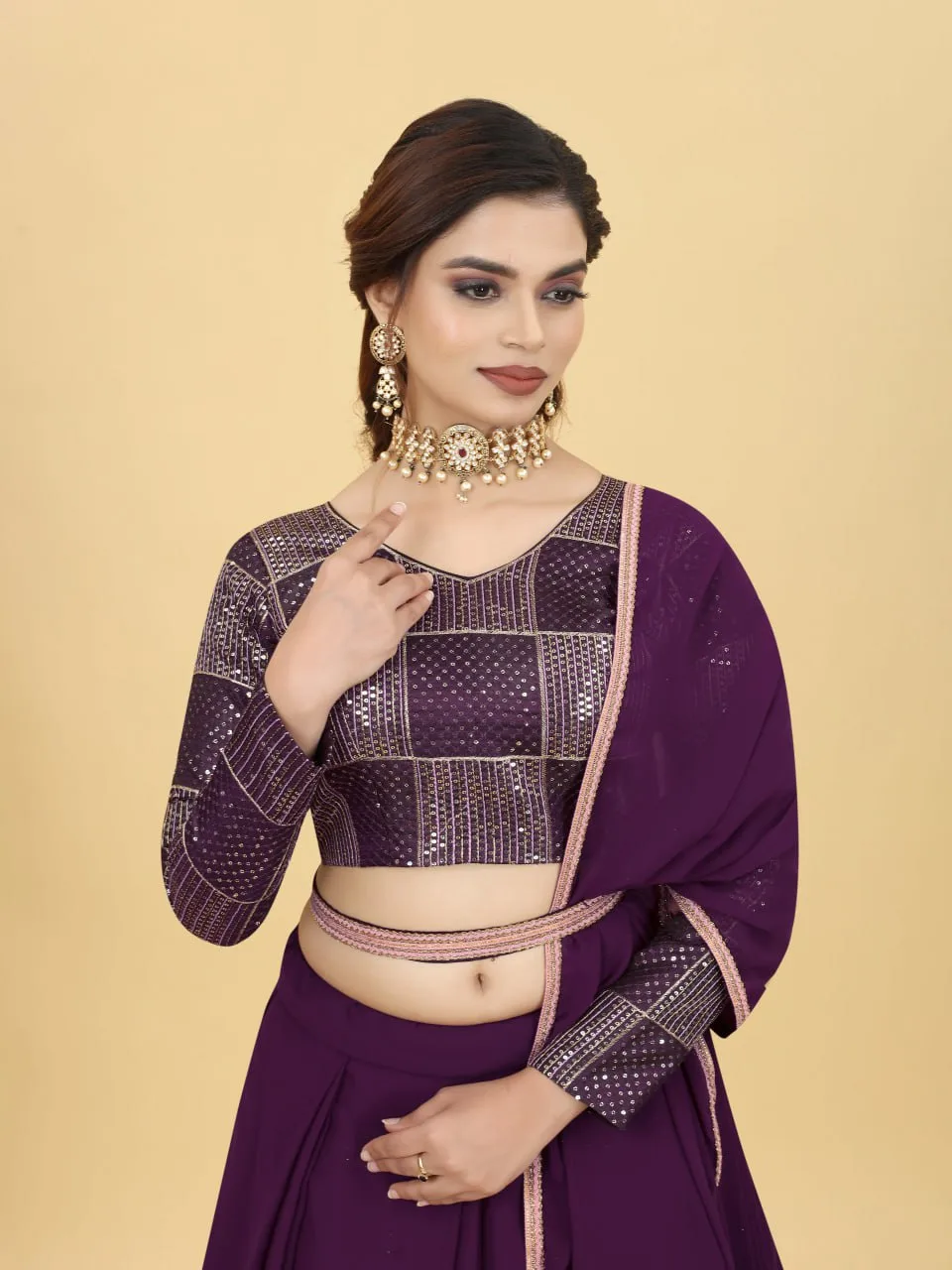 Buy NILAMALAR CREATIONS Girls' Cotton Silk Readymade Pattu Pavadai Lehenga  Choli Set with Waist Belt (Pink, 6-12 Months) at Amazon.in