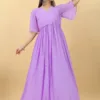 Lilac Pleated Gowns for Women