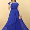 Royal Blue Drape Gown for Women