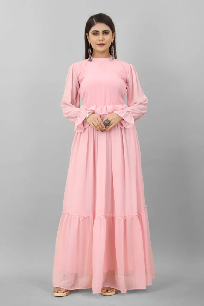 Kurta Sets & Suits | Beautiful Pink💕 Colour Long Frock With Dupatta |  Freeup