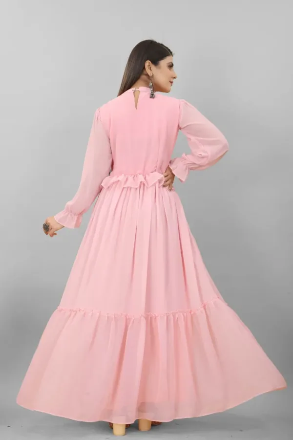 Pink Ruffle Maxi dress
