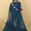 Blue Shrug With drape pattern