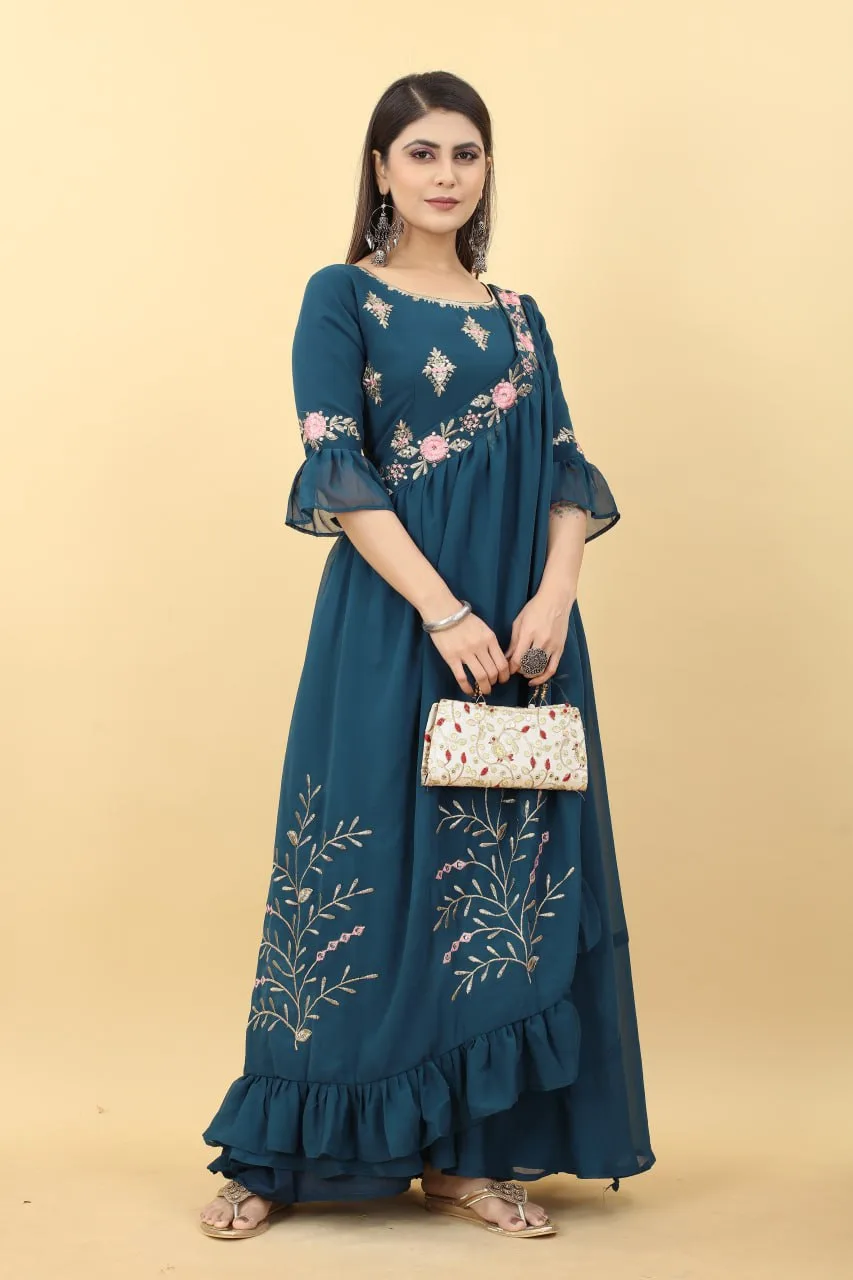 Dress frm old sari | Long gown design, Fashion blouse design, Long dress  design