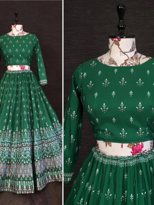 Green Lehenga with Blouse Design