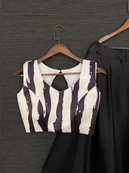White and Black stripe blouse design