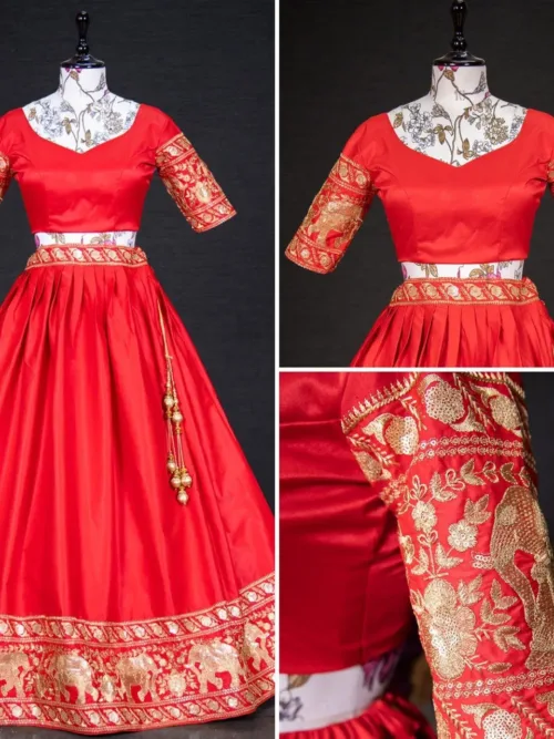 red bridal lehenga choli for women