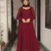 Maroon Anarkali Suit Set with Sequins Work