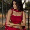 Red Silk Anarkali Suit Set for Women