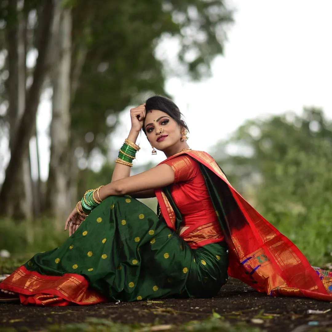 Rama Pure Paithani Silk Saree – OFLINE SELECTION